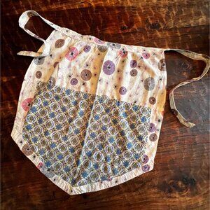 Vintage Handmade Atomic Pattern Hostess Apron With Pockets